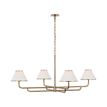 Load image into Gallery viewer, Rigby LED Chandelier in Soft Brass/Natural Oak (4-Light).
