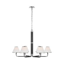 Load image into Gallery viewer, Rigby LED Chandelier in Polished Nickel/Ebony (6-Light).
