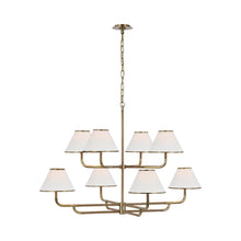Load image into Gallery viewer, Rigby LED Chandelier in Soft Brass/Natural Oak (8-Light).
