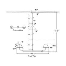Load image into Gallery viewer, Rigby Linear LED Pendant Light - line drawing.
