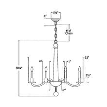 Load image into Gallery viewer, Robinson Chandelier - line drawing.
