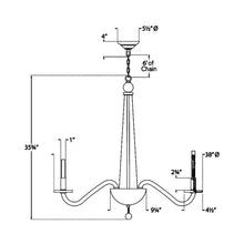 Load image into Gallery viewer, Robinson Chandelier - line drawing.
