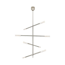 Load image into Gallery viewer, Rousseau Articulating LED Chandelier in Polished Nickel/Seeded Glass (Large).
