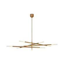 Load image into Gallery viewer, Rousseau Grande LED Chandelier in Antique-Burnished Brass/Etched Crystal (8-Light).
