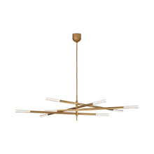 Load image into Gallery viewer, Rousseau Grande LED Chandelier in Antique-Burnished Brass/Seeded Glass (8-Light).
