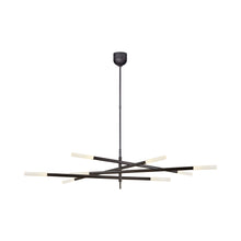 Load image into Gallery viewer, Rousseau Grande LED Chandelier in Bronze/Etched Crystal (8-Light).
