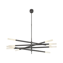 Load image into Gallery viewer, Rousseau Grande LED Chandelier in Bronze/Etched Crystal (10-Light).
