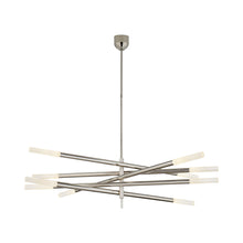 Load image into Gallery viewer, Rousseau Grande LED Chandelier in Polished Nickel/Etched Crystal (10-Light).
