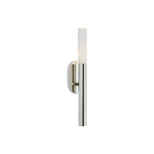 Load image into Gallery viewer, Rousseau LED Bath Wall Light in Polished Nickel/Seeded Glass (1-Light/Small).
