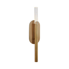Load image into Gallery viewer, Rousseau LED Bath Wall Light in Antique-Burnished Brass/Seeded Glass (1-Light/Medium).
