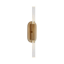 Load image into Gallery viewer, Rousseau LED Bath Wall Light in Antique-Burnished Brass/Seeded Glass (2-Light/Medium).
