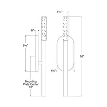 Load image into Gallery viewer, Rousseau LED Bath Wall Light - line drawing.
