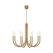 Load image into Gallery viewer, Rousseau LED Chandelier in Antique-Burnished Brass/Etched Crystal (8-Light).

