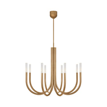 Load image into Gallery viewer, Rousseau LED Chandelier in Antique-Burnished Brass/Seeded Glass (8-Light).
