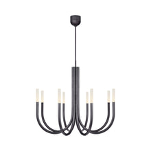 Load image into Gallery viewer, Rousseau LED Chandelier in Bronze/Etched Crystal (8-Light).
