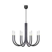 Load image into Gallery viewer, Rousseau LED Chandelier in Bronze/Seeded Glass (8-Light).
