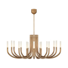 Load image into Gallery viewer, Rousseau LED Chandelier in Antique-Burnished Brass/Etched Crystal (16-Light).
