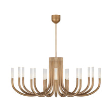 Load image into Gallery viewer, Rousseau LED Chandelier in Antique-Burnished Brass/Seeded Glass (16-Light).
