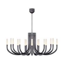 Load image into Gallery viewer, Rousseau LED Chandelier in Bronze/Etched Crystal (16-Light).
