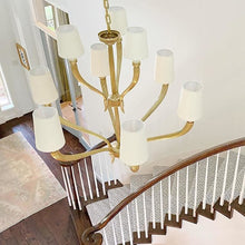 Load image into Gallery viewer, Ruhlmann Chandelier in stair.
