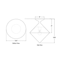 Load image into Gallery viewer, Sarnen LED Flush Mount Ceiling Light - line drawing.
