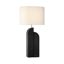 Load image into Gallery viewer, Savoye LED Table Lamp in Black Marble (Right).
