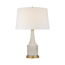 Load image into Gallery viewer, Sawyer Table Lamp in Tea Stain Crackle/Linen.
