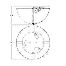 Load image into Gallery viewer, Serein Flush Mount Ceiling Light - line drawing.
