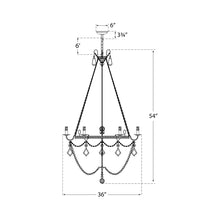 Load image into Gallery viewer, Sharon Chandelier - line drawing.
