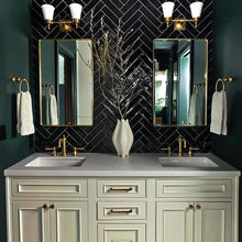 Load image into Gallery viewer, Siena Double Wall Light in bathroom.
