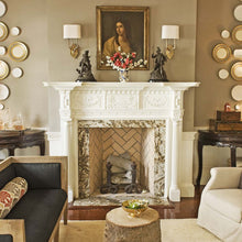 Load image into Gallery viewer, Silhouette Fretwork Wall Light in living room.
