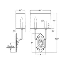 Load image into Gallery viewer, Silhouette Fretwork Wall Light - line drawing.
