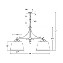 Load image into Gallery viewer, Sloane Double Shop Pendant Light - line drawing.
