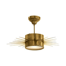 Load image into Gallery viewer, Soleil Semi Flush Ceiling Light in Hand-Rubbed Antique Brass (Medium).
