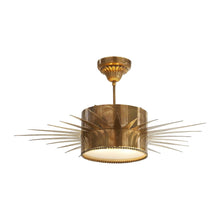Load image into Gallery viewer, Soleil Semi Flush Ceiling Light in Hand-Rubbed Antique Brass (Large).
