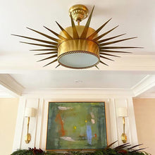 Load image into Gallery viewer, Soleil Semi Flush Ceiling Light in living room.
