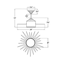Load image into Gallery viewer, Soleil Semi Flush Ceiling Light - line drawing.
