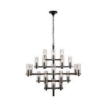 Load image into Gallery viewer, Sonnet LED Chandelier in Bronze/Clear Glass (Large).
