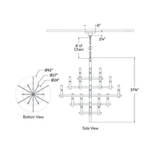 Load image into Gallery viewer, Sonnet LED Chandelier - line drawing.
