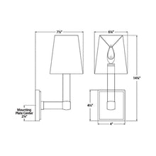 Load image into Gallery viewer, Square Tube Wall Light - line drawing.
