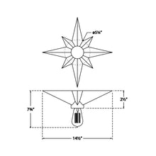 Load image into Gallery viewer, Star Flush Mount Ceiling Light - line drawing.
