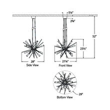 Load image into Gallery viewer, Stellar LED Chandelier - line drawing.

