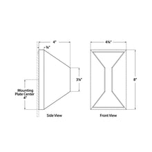 Load image into Gallery viewer, Stetto Outdoor LED Wall Light - line drawing.
