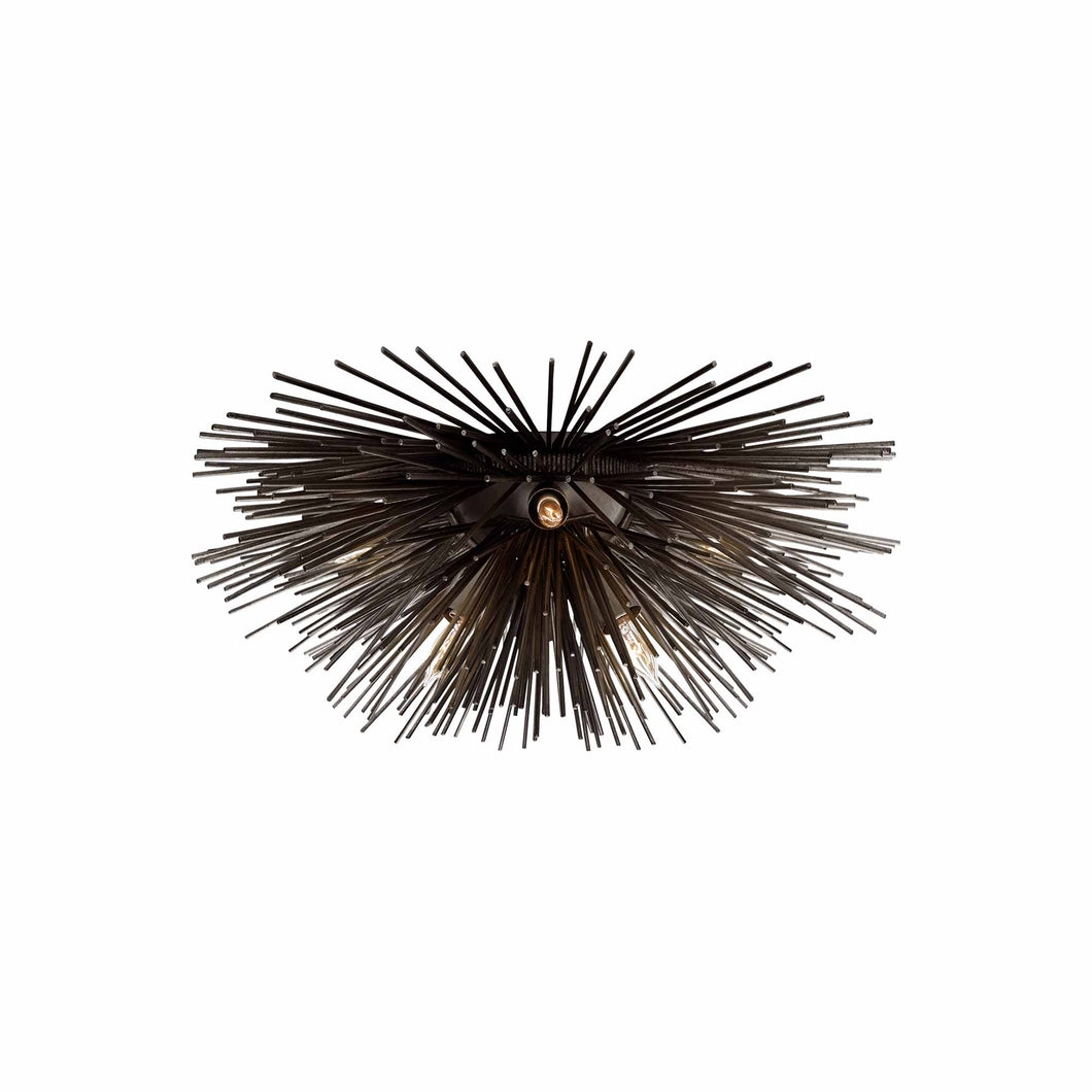 Strada Flush Mount Ceiling Light in Aged Iron (Small).