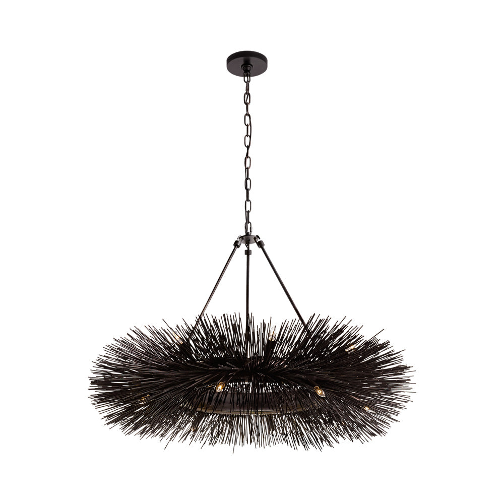 Strada Ring Chandelier in Aged Iron.