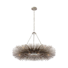 Load image into Gallery viewer, Strada Ring Chandelier in Burnished Silver Leaf.
