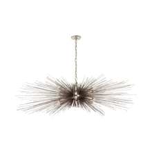 Load image into Gallery viewer, Strata Linear Chandelier in Burnished Silver Leaf.
