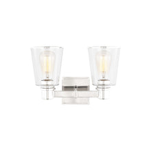 Load image into Gallery viewer, Alessa Vanity Wall Light in Polished Nickel (2-Light).
