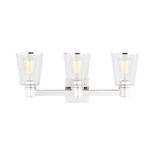 Load image into Gallery viewer, Alessa Vanity Wall Light in Polished Nickel (3-Light).

