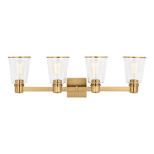 Load image into Gallery viewer, Alessa Vanity Wall Light in Burnished Brass (4-Light).
